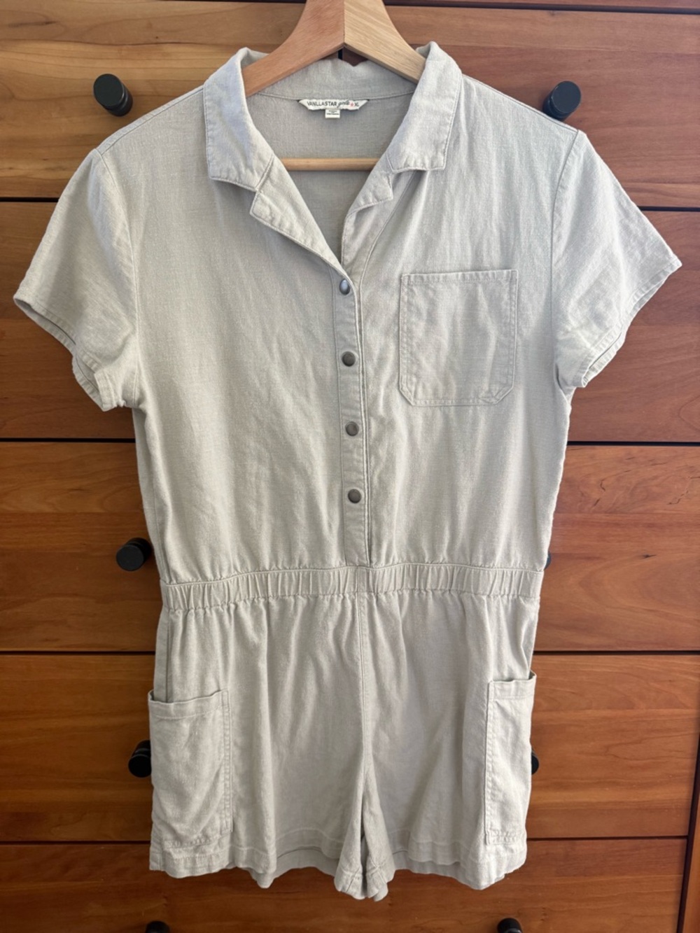 Vanilla Star Girls Short Sleeve Romper in Light Gray